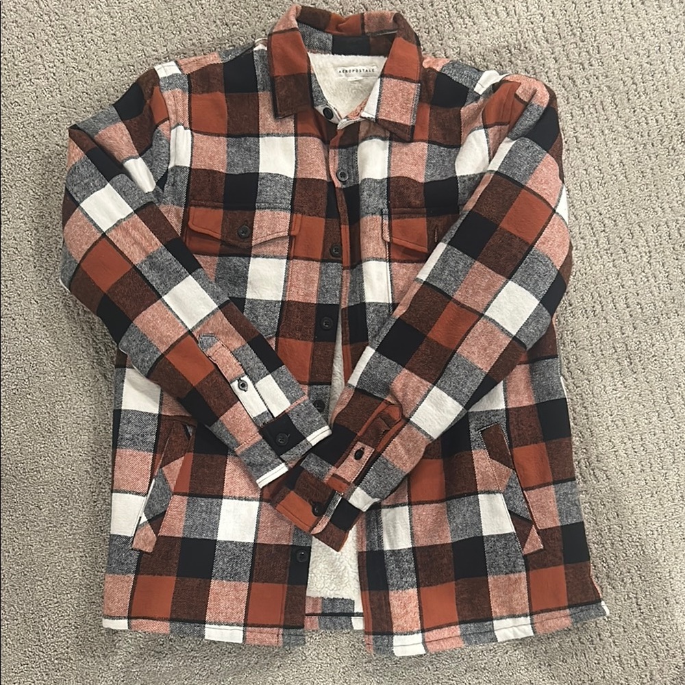 Aeropostale men’s size Medium plaid button up jacket